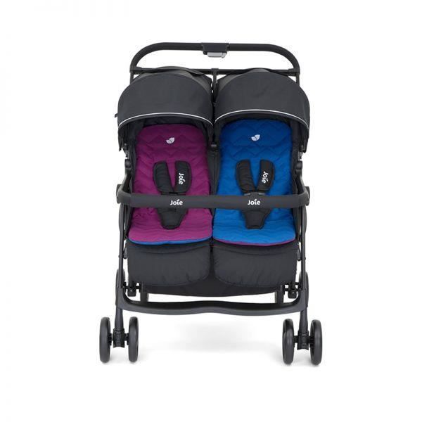Cochecito doble JOIE Aire Twin - Rosa y Azul Marino - 4 ruedas - Plegado con una sola mano