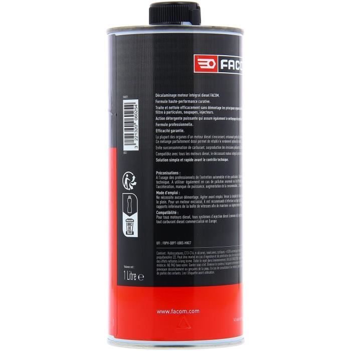 Decalaminage intégral moteur diesel preventif 1L - FACOM - soupapes, combustion, vanne EGR, catalyseur, filtre à particules
