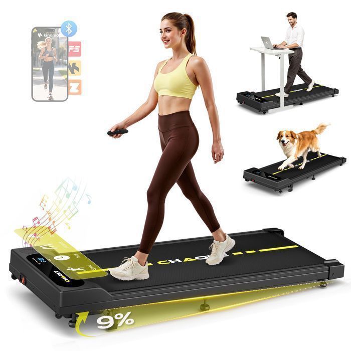 Walking Treadmill, Running Treadmill with Speakers, 9% Incline, 2.75HP Motor, Speed 1–10km/h, Bluetooth App