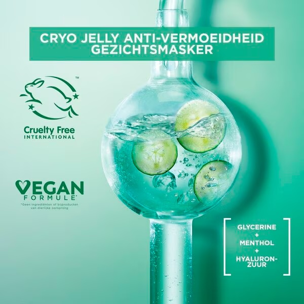 Pleťová maska proti únave Garnier SkinActive Cryo Jelly s kyselinou hyalurónovou