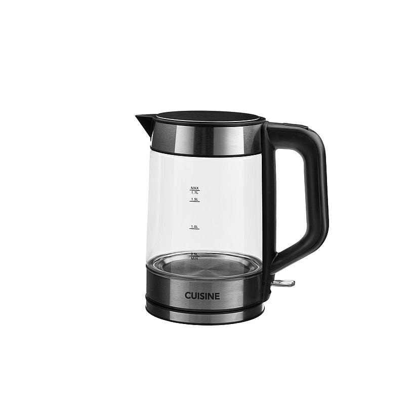 Bollitore elettrico Cuisine 1,7 l, vetro/acciaio, Cuisine