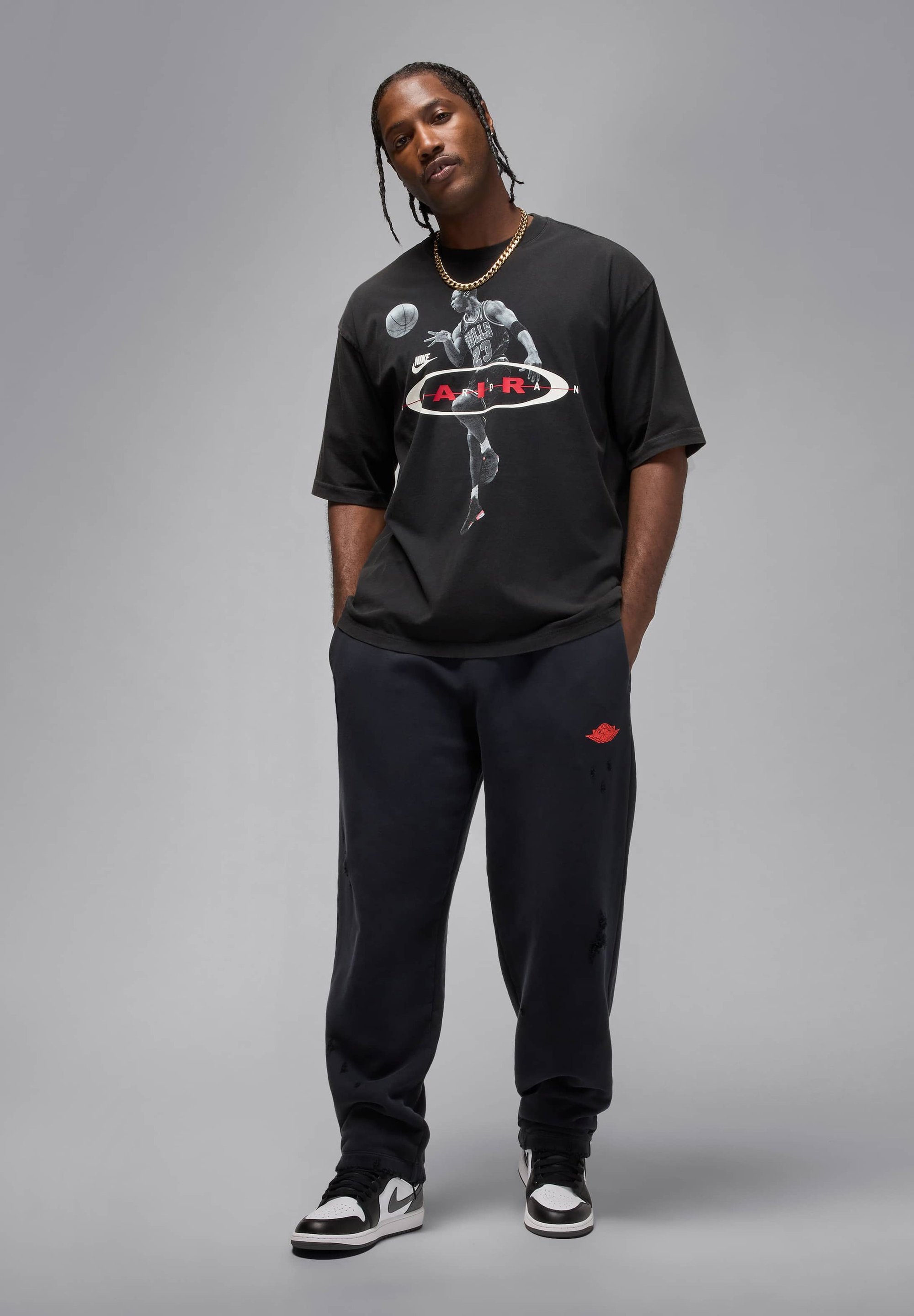 Jordan AIR REISSUE - T-shirt stampata - nero/bianco