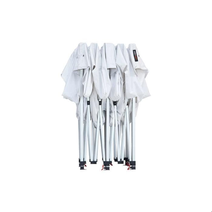 Tenda dobrável TOOLPORT 3x3m com laterais (4 janelas), cinza escuro