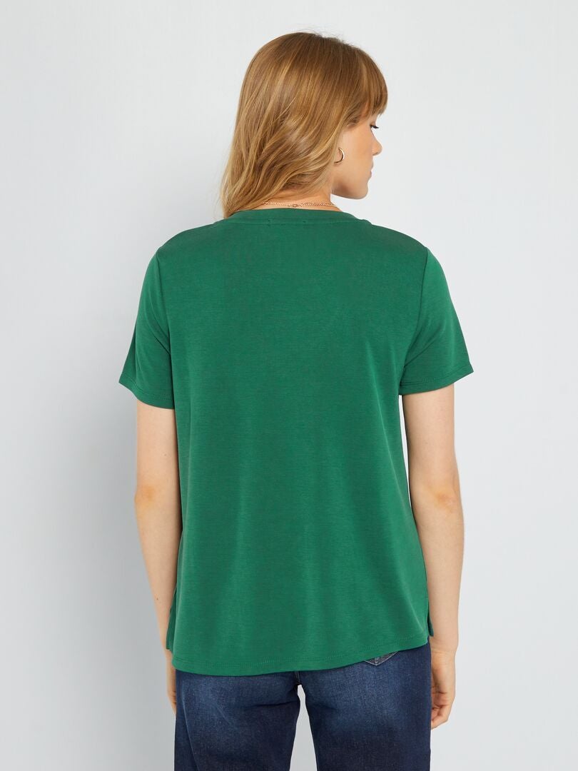 Zacht aanvoelend T-shirt met korte mouwen - Groen