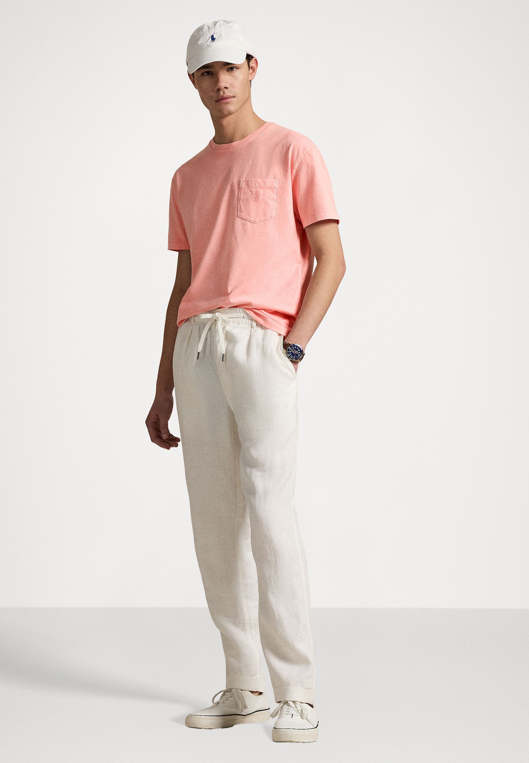 Polo Ralph Lauren T-shirt à poche slim teint aux minéraux - T-shirt basique - rose