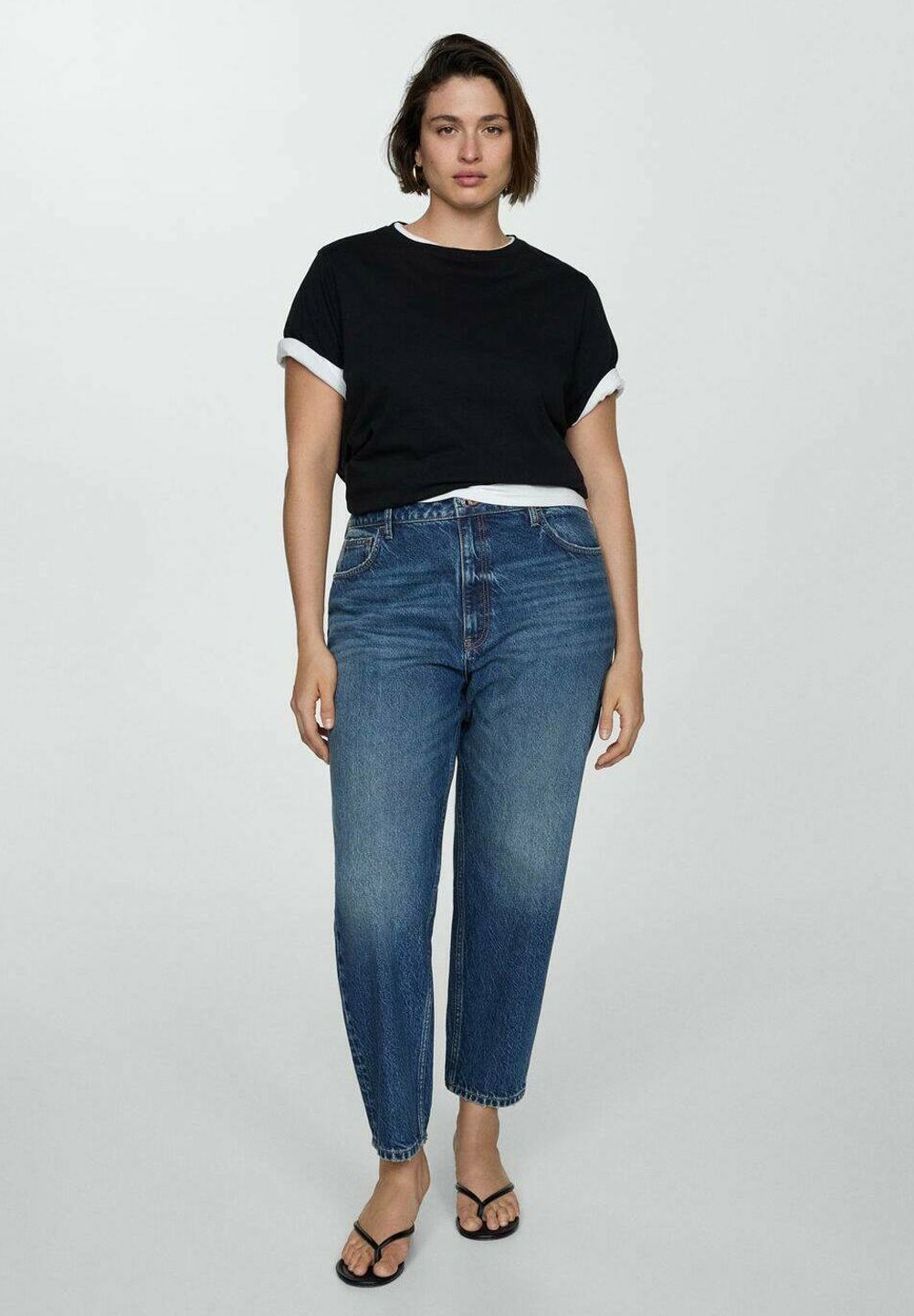 Mango Relaxed Fit jeans - donkerblauw