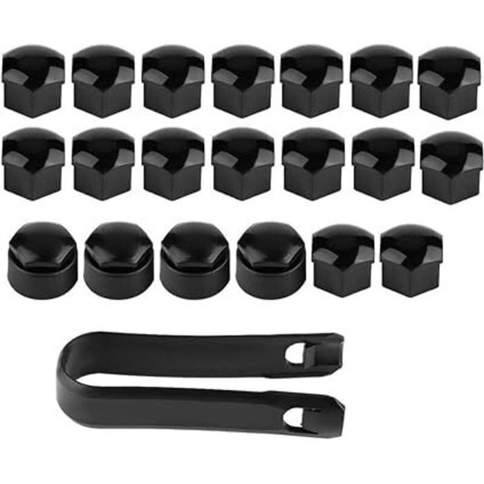 Wheel nut covers - OKZ - 20 pieces - 17 mm - Dustproof - Chrome hex - Universal anti-theft