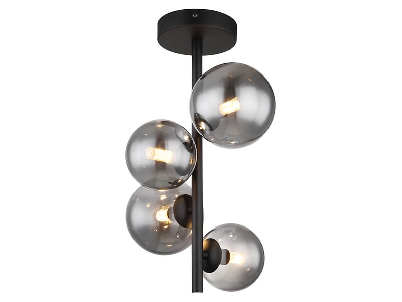 Lampa sufitowa Riha LED 4-punktowa szklana czarna