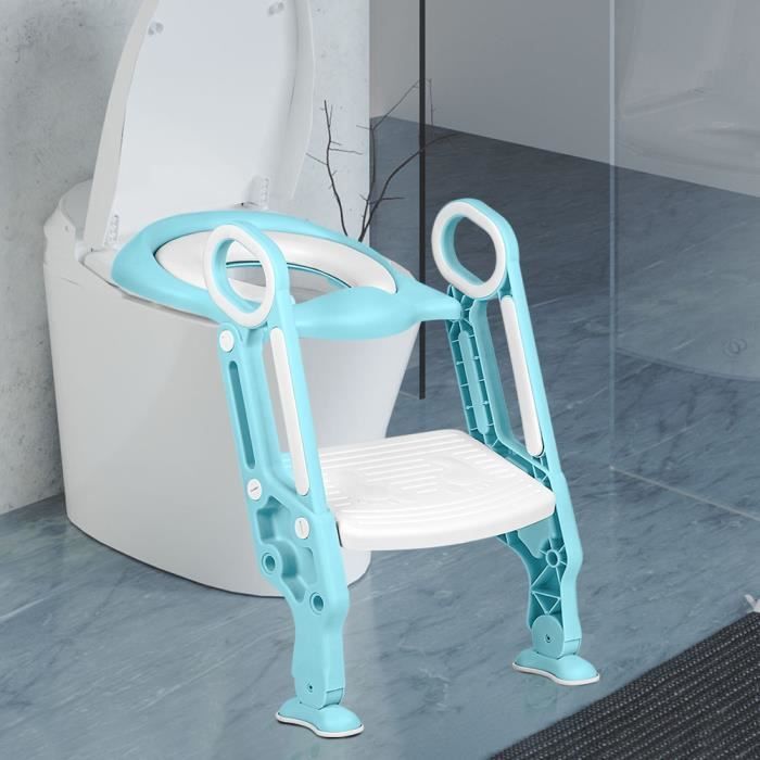 Réducteur de WC pour enfants GOLDCMN - Capacité de charge 75 kg - Blanc + bleu clair
