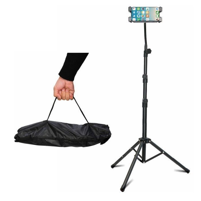 Ibiza PORT15VHF-BT 800W Portable Bluetooth USB Karaoke Speaker Pack with 4 Wireless Microphones - SMM20 Tablet Holder - Party Sound System
