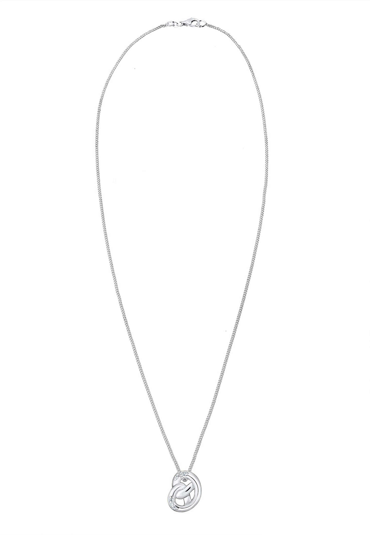 Elli Femmes Pendentif de Bretzel Traditionnel avec Cristaux en Argent Sterling 925