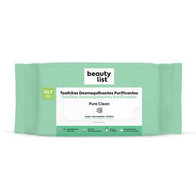 Beauty List Pure Clean Gly Glycolic Acid -puhdistavat meikinpoistopyyhkeet kasvoille 25 kpl 25 kpl