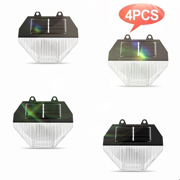 Faroles solares impermeables para jardín, 4 unidades, ángulo amplio de 180°, resistencia al agua IP44, 2000K, para patio, jardín y porche.