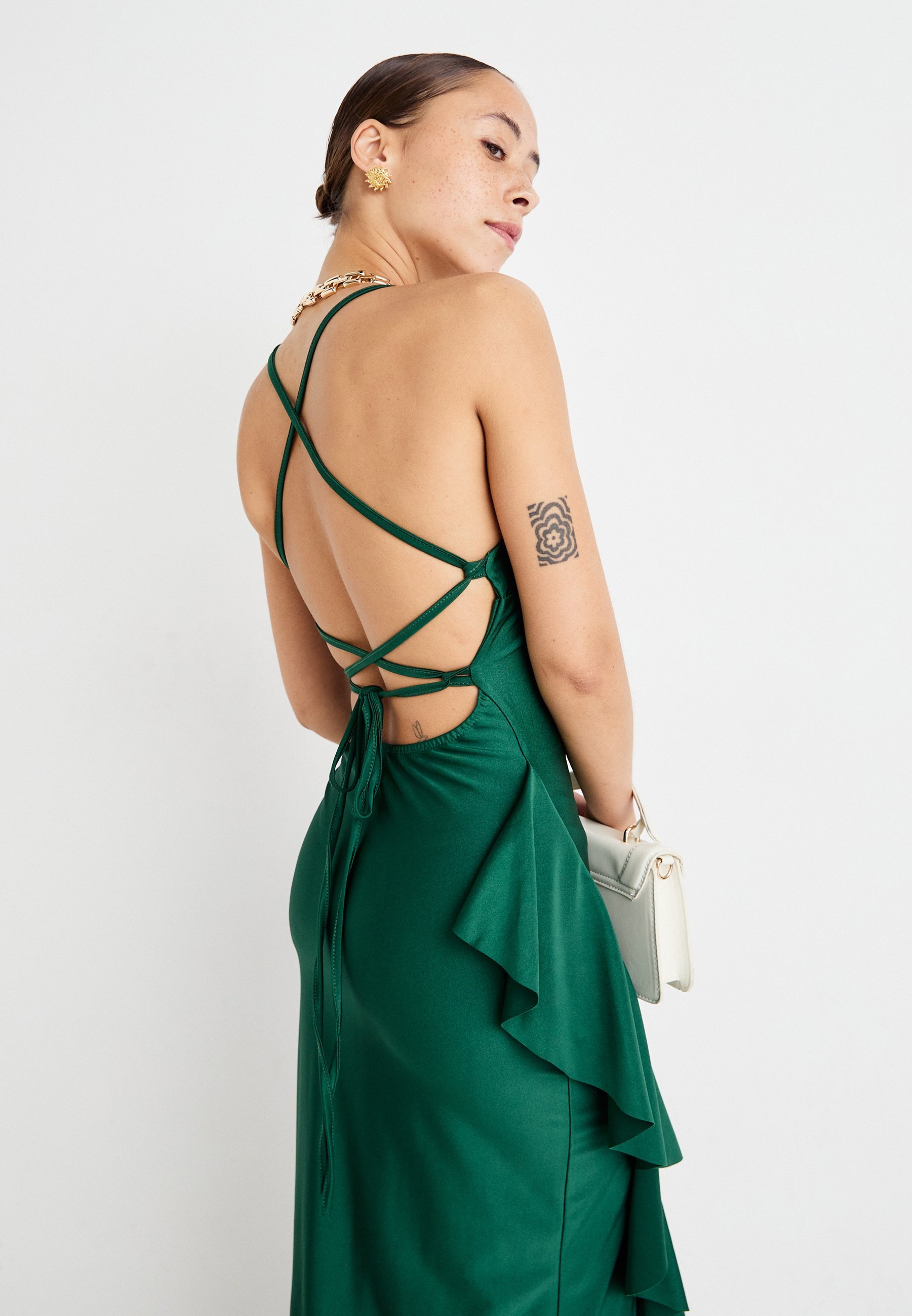 Robe longue à volants WAL G PETITE WEDDING GRACE - Jersey - vert forêt