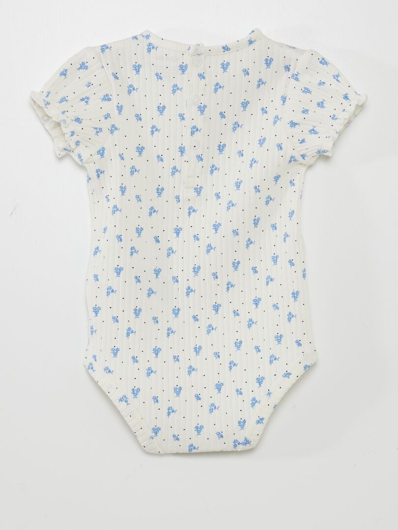 Bodysuit met korte mouwen - WIT