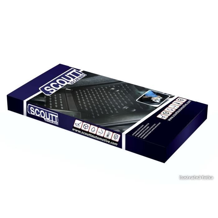 Alfombrillas 3D - SCOUTT - Nissan Qashqai J11 - Goma premium - Ajuste a medida - Negro