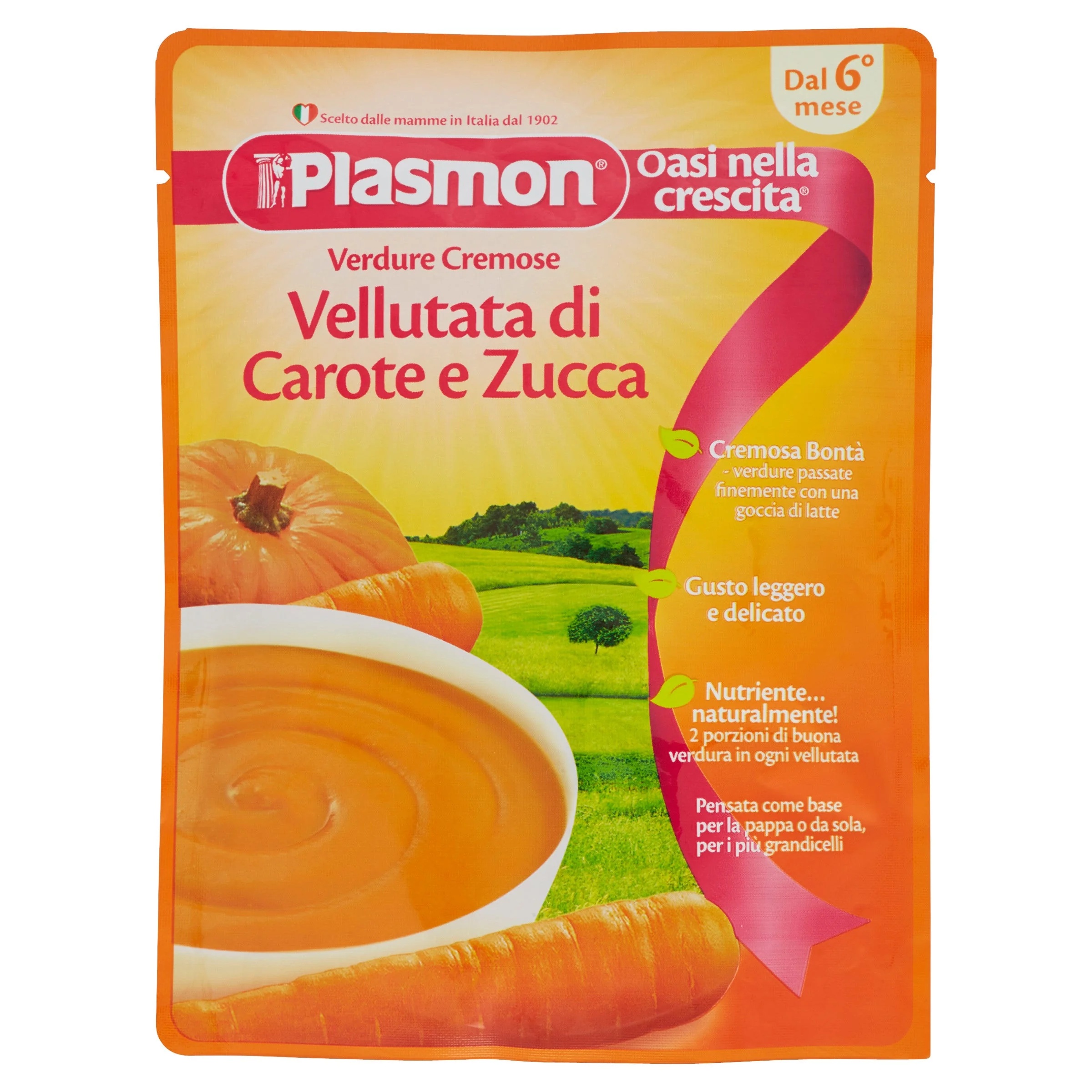 PLASMON Plasmon Bontà Della Mamma samtige Karotte und Kürbis 180 g Babynahrung