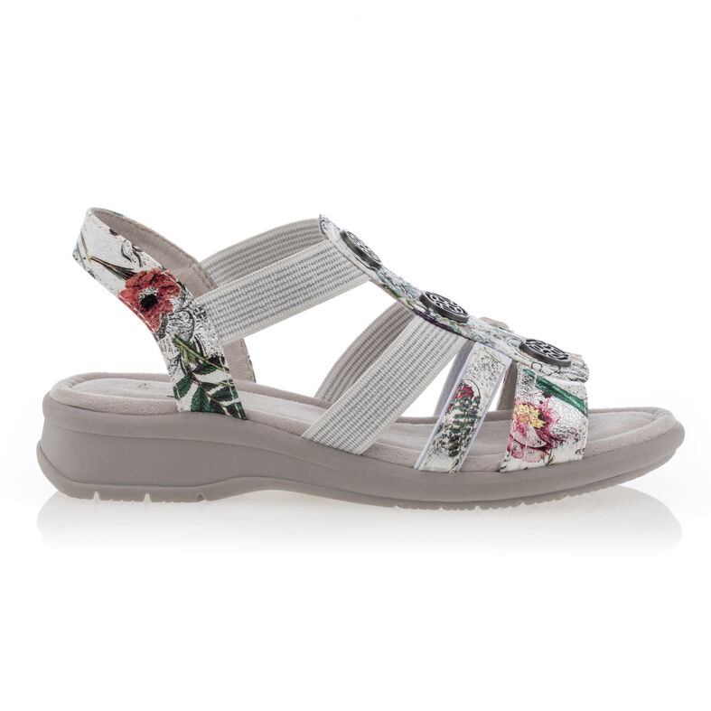 Weiße Damensandalen / Zehenfreie Schuhe