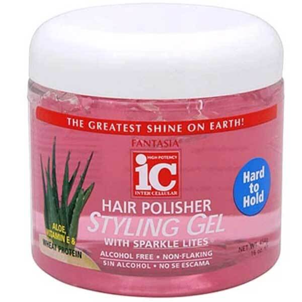 Gel fijador Fantasia IC Hard To Hold con destellos brillantes