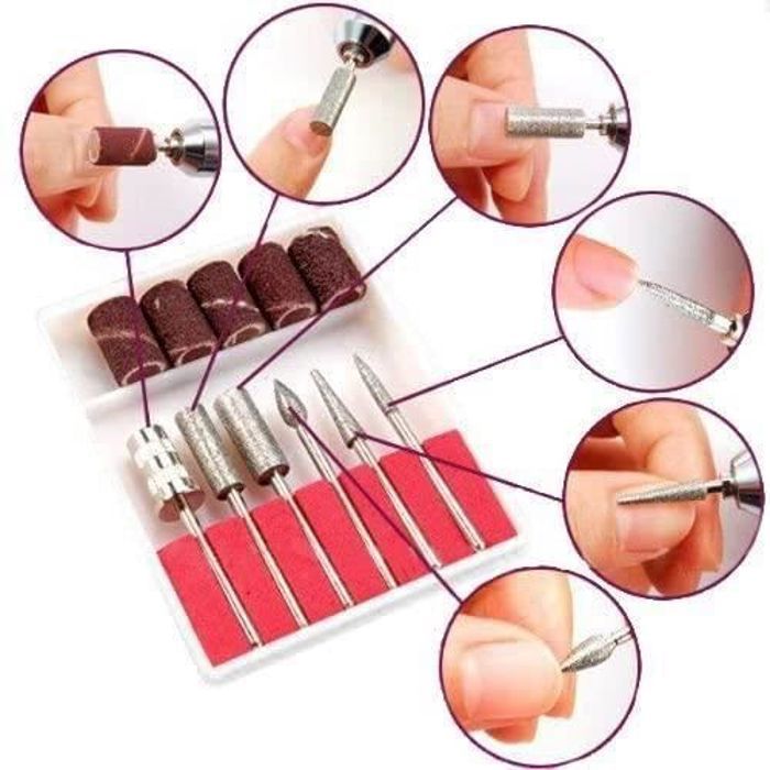 Kit Ponceuse Prof Electrique Lime Ongles Manucure Avec Embouts ponage 220-240V wake