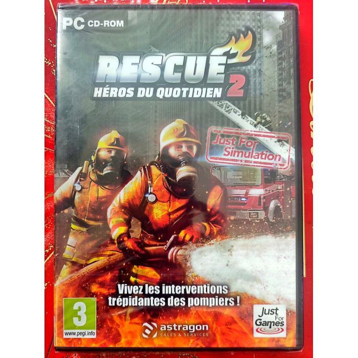 Rescue 2 Everyday Heroes PC CD-ROM Nuovo gioco sigillato in francese Simulazione di pompiere Astragon PEGI 3+