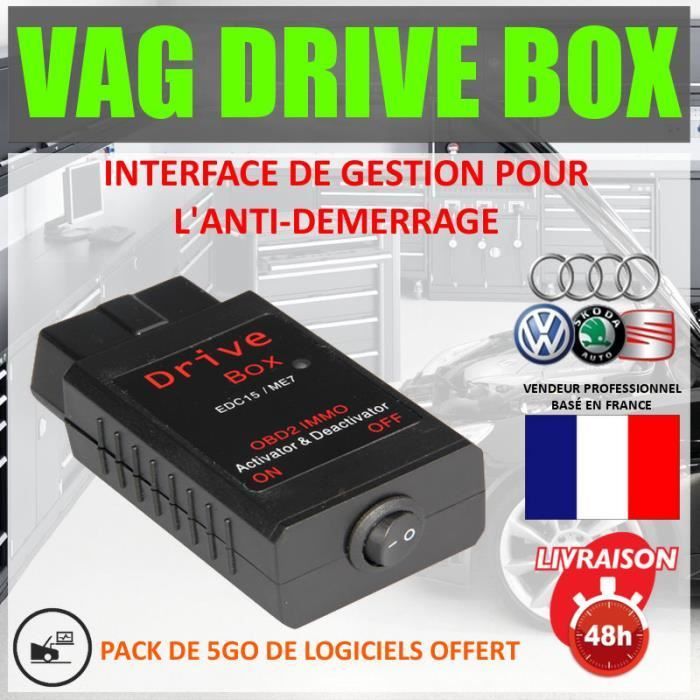 Interfaz VAG DRIVE BOX - BOSCH - Desactivación del inmovilizador - Compatible con Audi, Seat, Skoda, Volkswagen - Negro