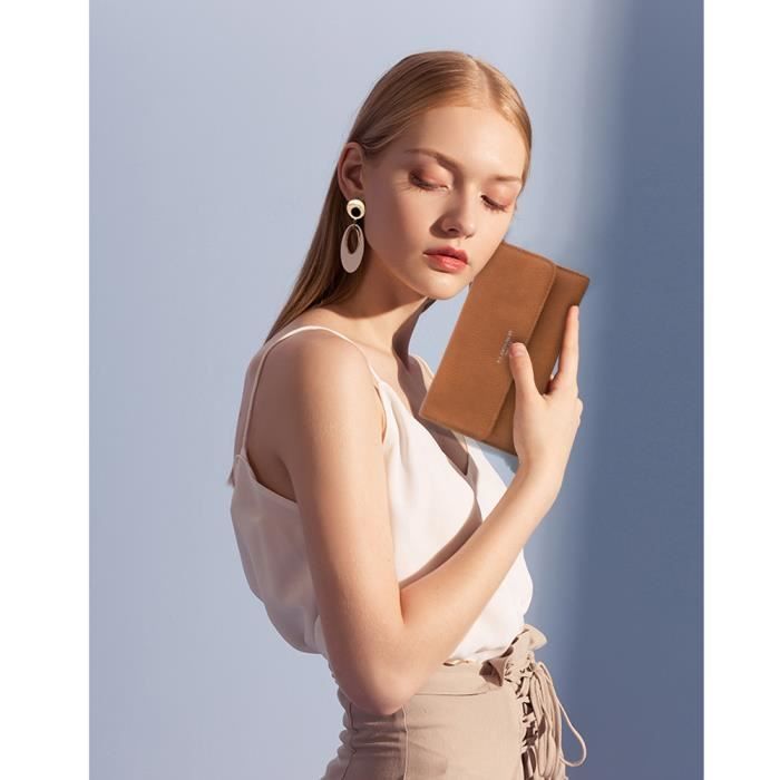 Porte Chéquier Femme en Cuir Souple - Flora Co Paris - Camel