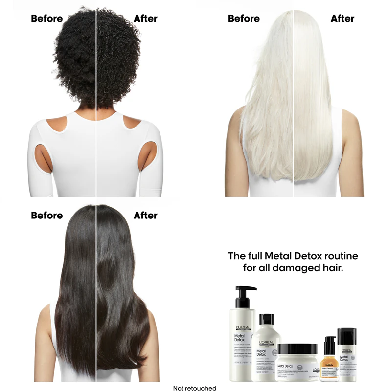 L'Oréal Professionnel Serie Expert Metal Detox, een voedende voorbereiding op de verzorging van gekleurd en beschadigd haar.