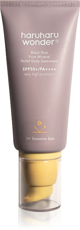 Protetor solar facial diário Haruharu Wonder Black Rice Pure Mineral Relief FPS 50+