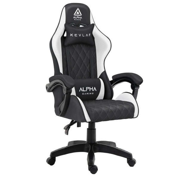 Fotel Gamingowy Materiałowy Biurowy Krzesło Alpha Gaming Kevlar Biały