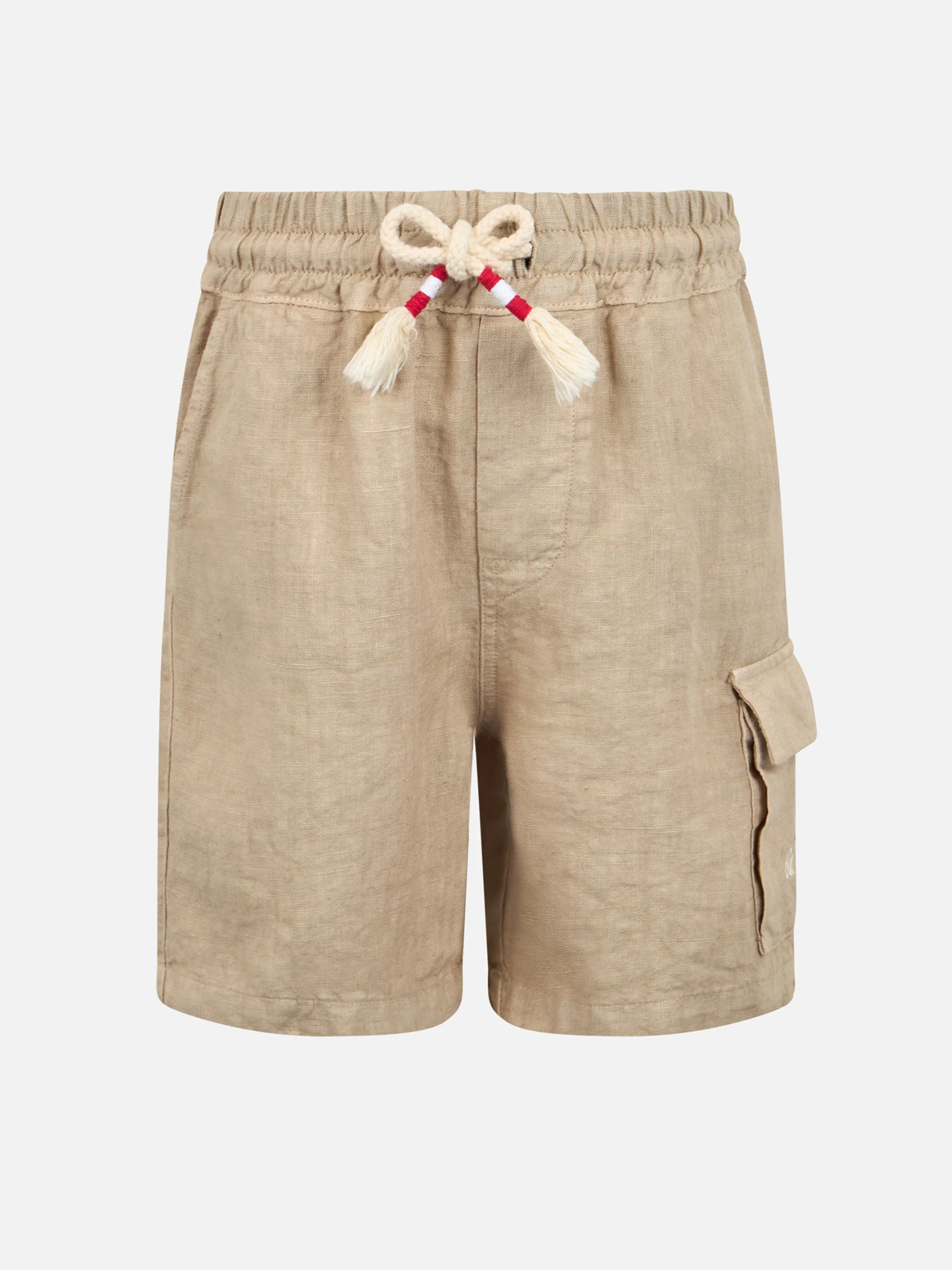 Marseille Jr. Beige linnen bermudashorts voor jongens
