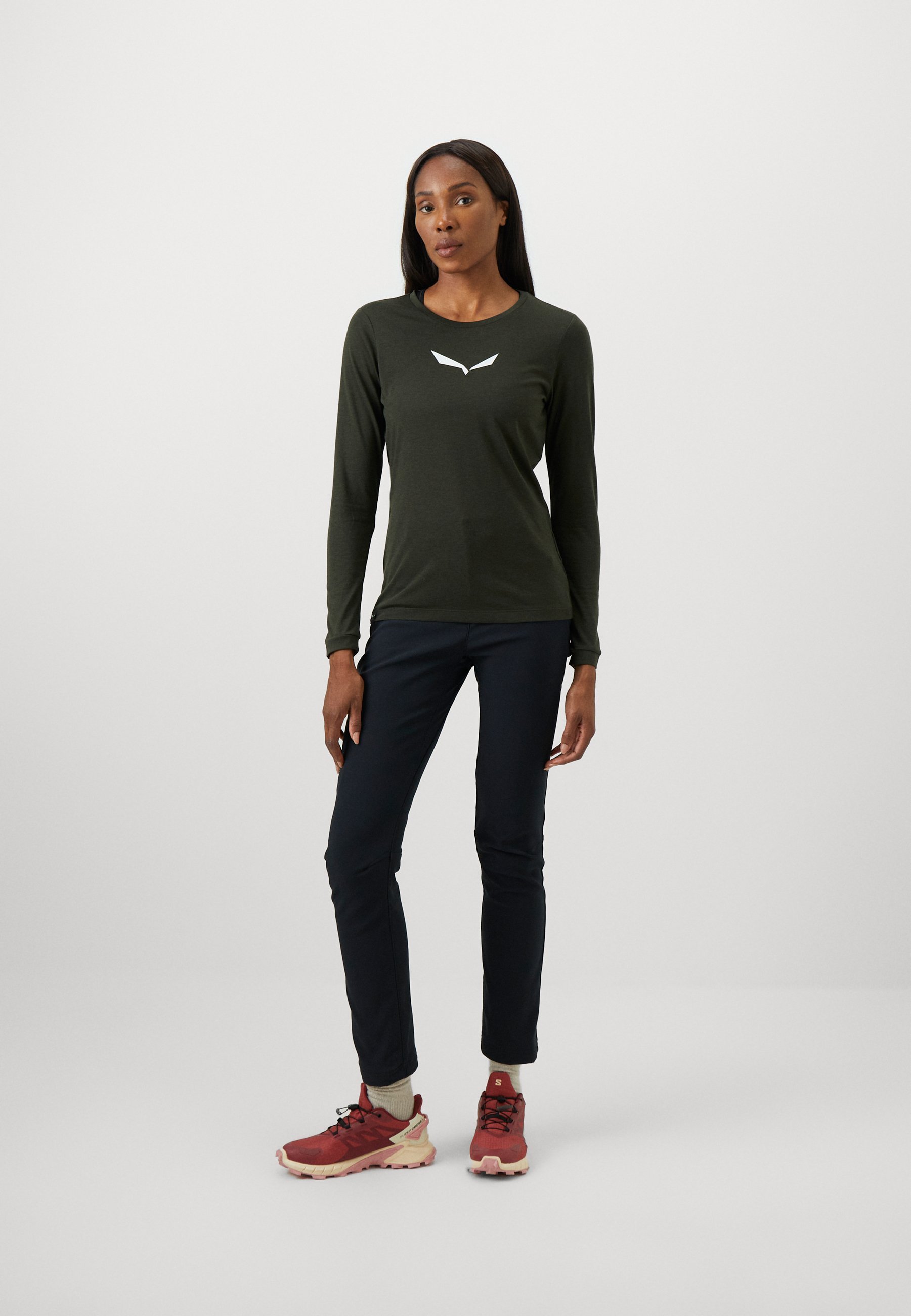 Salewa EAGLE DRY TEE - Top met lange mouwen - donker olijfgroen