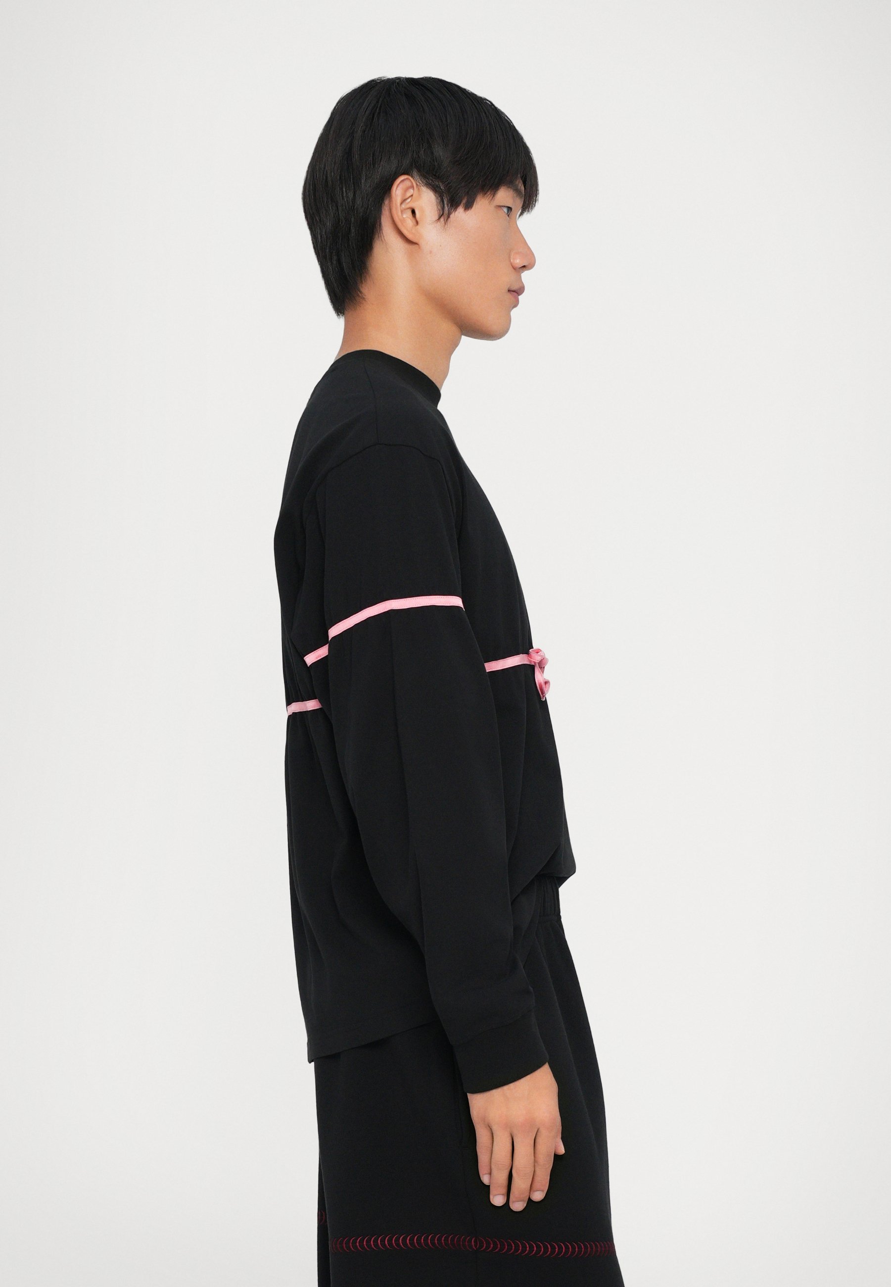GmbH BOW LONGSLEEVE UNISEX - Top s dlouhým rukávem - black/white