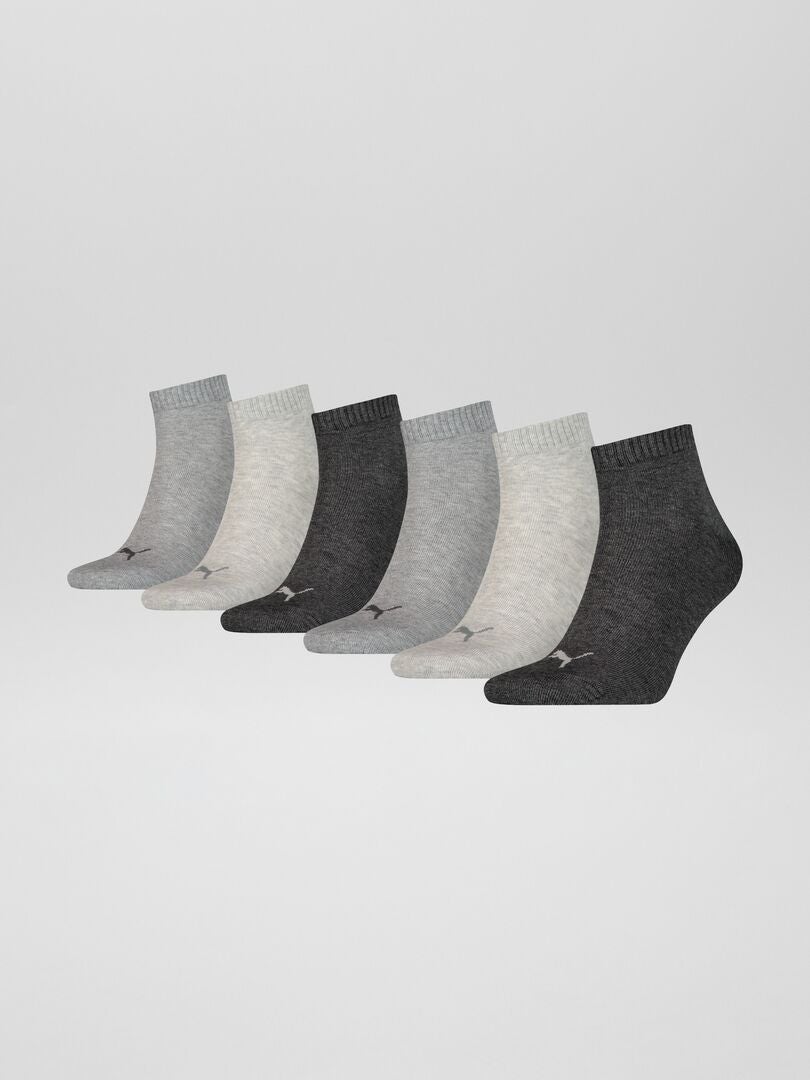 Een set van 6 paar unisex 'Puma' sokken - GRIJS