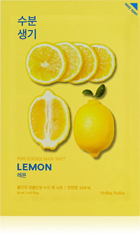 Holika Holika Pure Essence Lemon verzachtend en verfrissend sheetmasker met vitamine C