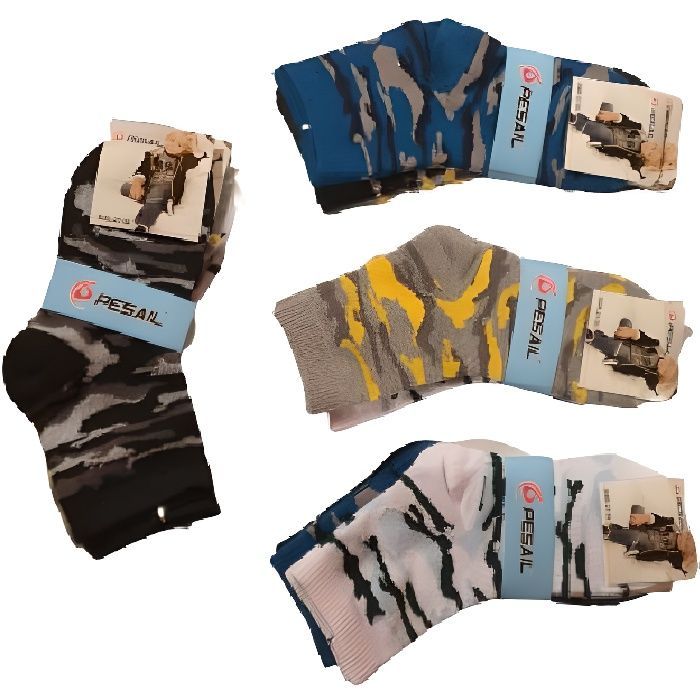 PESAIL Pack of 6 pairs of boys' socks, children's socks, cotton socks