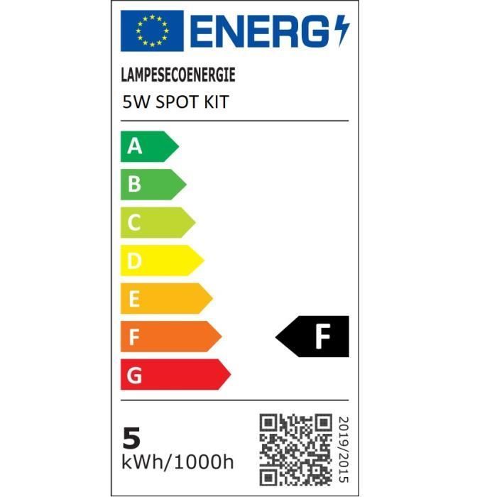 Pack de 10 Ampoules Led GU10 5W Blanc Froid 120° - LAMPESECOENERGIE - Non compatible variateur