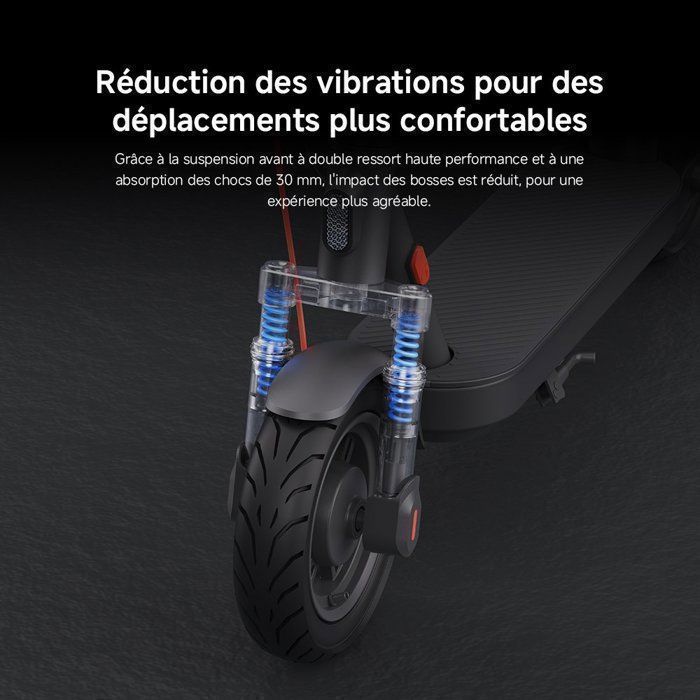 Patinete eléctrico Xiaomi Elite: autonomía de 45 km, velocidad máxima de 25 km/h, reducción de vibraciones, potencia nominal de 400 W.