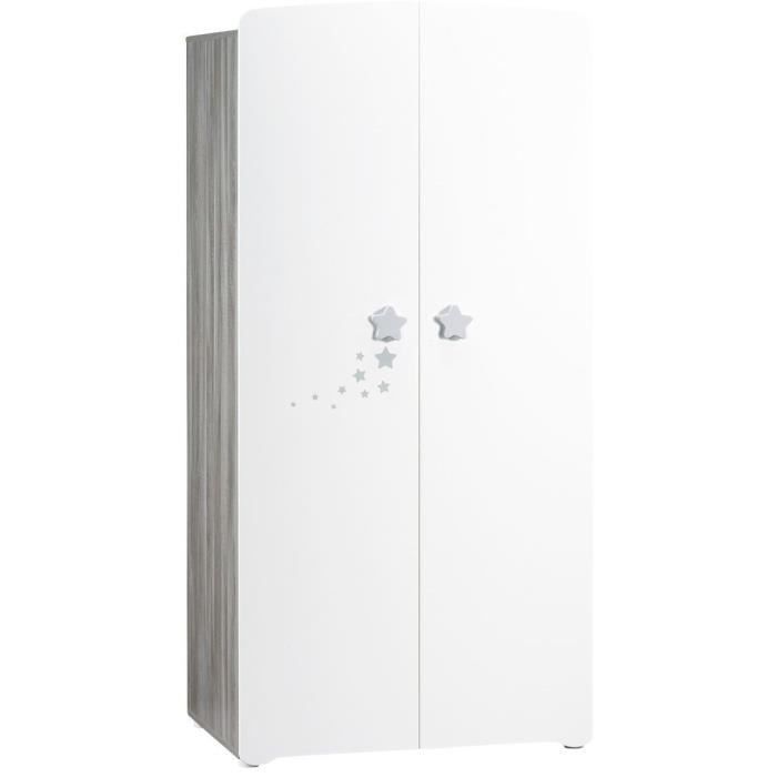 Conjunto de dormitorio infantil Nao Trio: cuna de 120x60 cm, cambiador y armario - Babyprice - Blanco