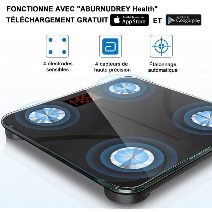AUDBURN Bluetooth-Körperanalysewaage – 13 wichtige Indikatoren zur Körperzusammensetzung