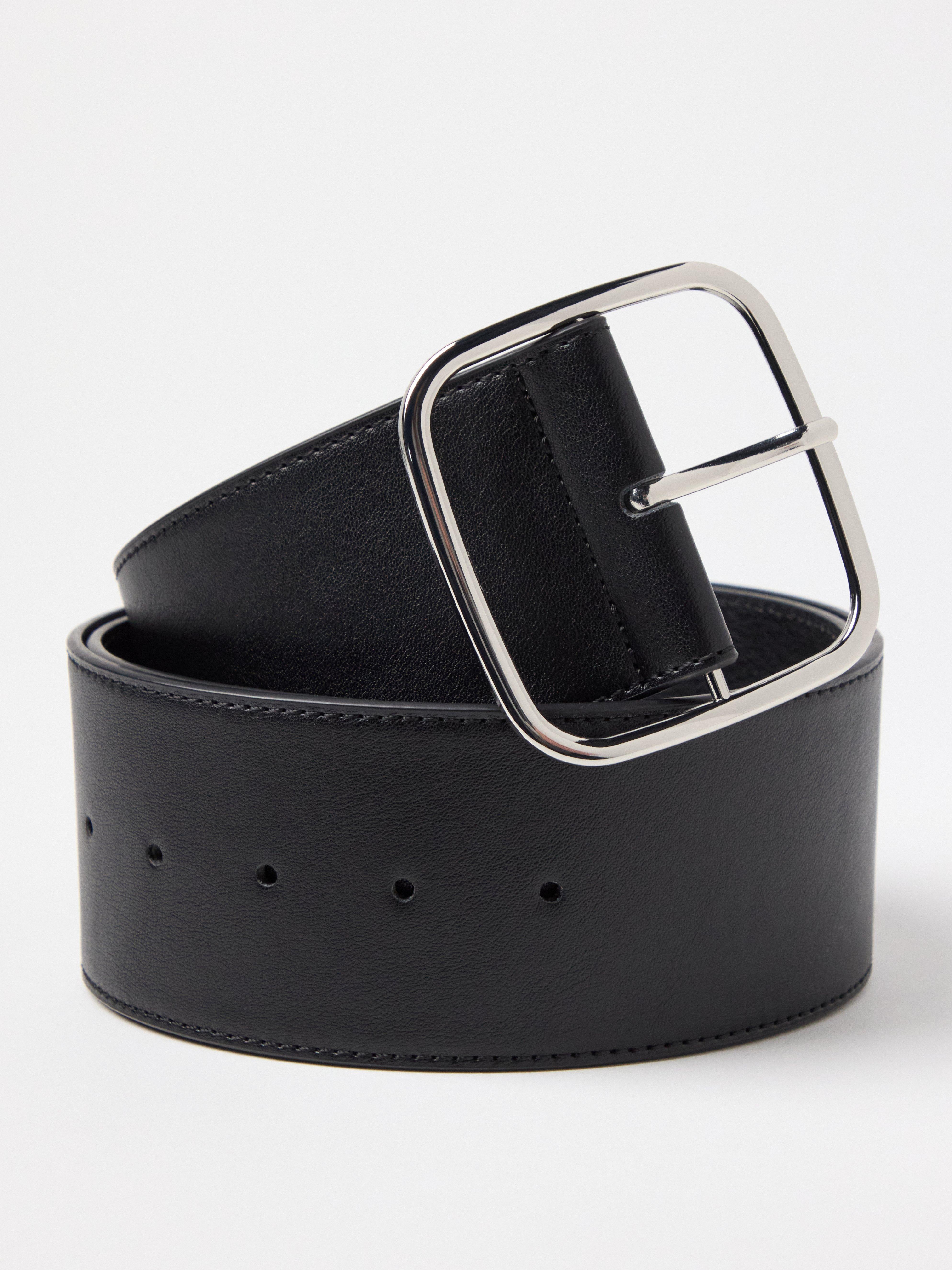 Cinto largo em imitação de couro preto