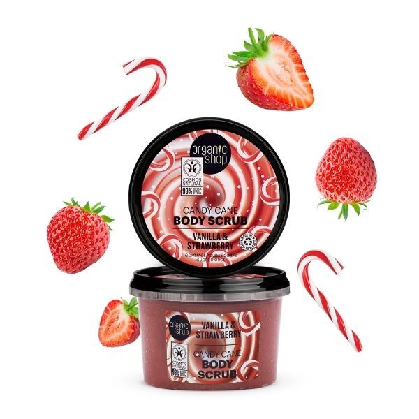 Bio-Körperpeeling mit Zuckerstangenduft, 250 ml
