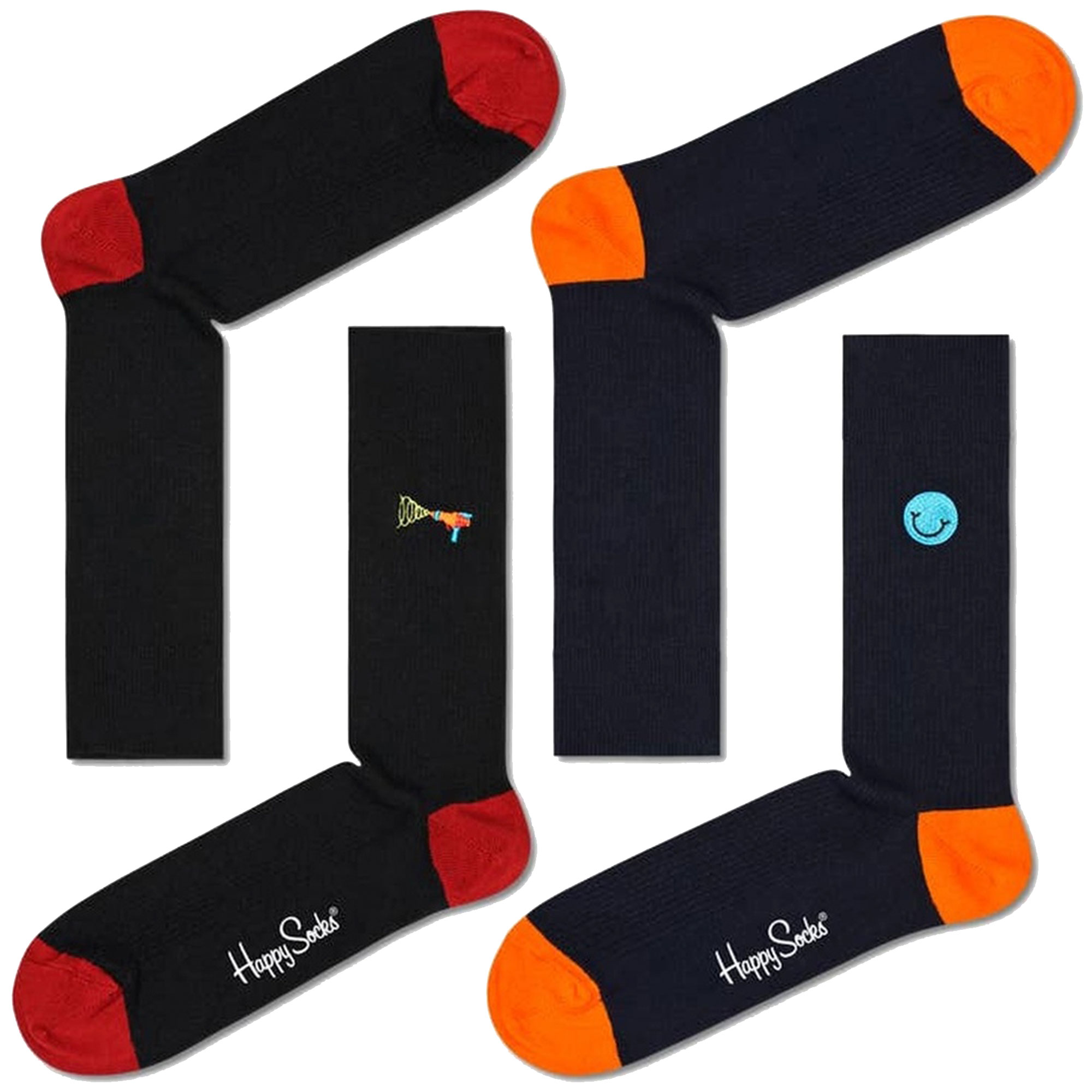 Pack 2 Pares De Calcetines Happy Socks Ribbed Embroidery