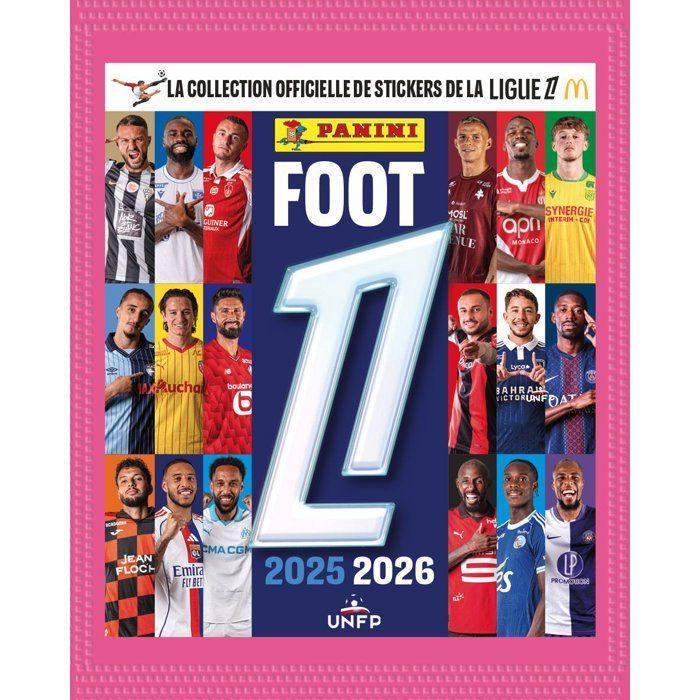 Blister - PANINI - Foot FR 2025/26 Ligue 1 McDonald's - 14 pochettes + 2 offertes - 112 stickers