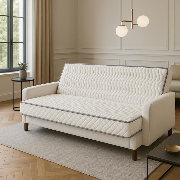 Matelas pour clic-clac - 140 x 190 cm Mi-ferme 20 cm - Ressorts premium - Mémoire de forme HR 60 kg/m³ - 5 zones de confort