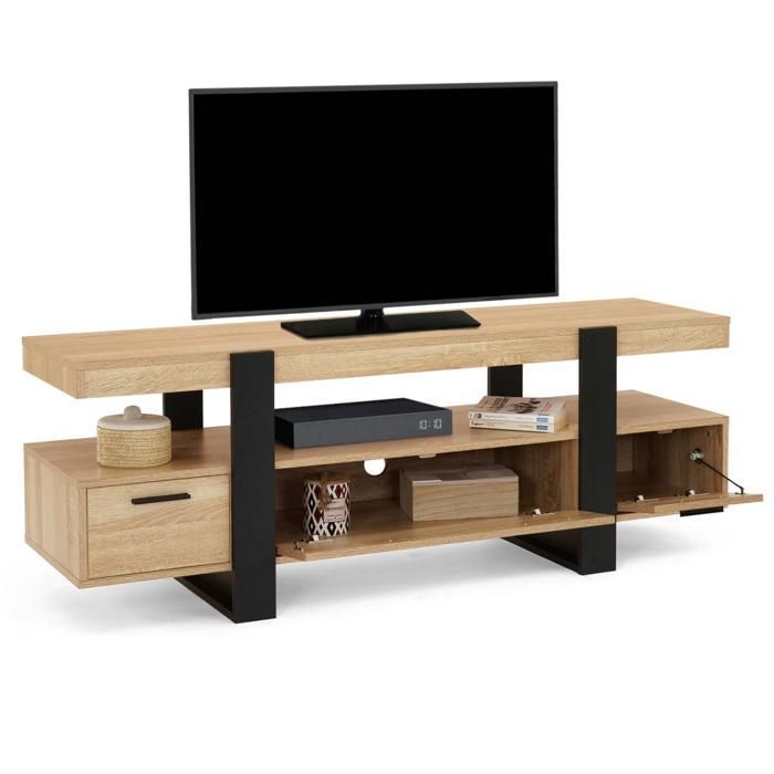 Mobile porta TV IDMARKET PHOENIX da 140 cm con cassetti in legno e neri