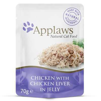 Hrană alimentară Applaws pentru pisici adulte, pliculețe în jeleu, 32 x 70 g