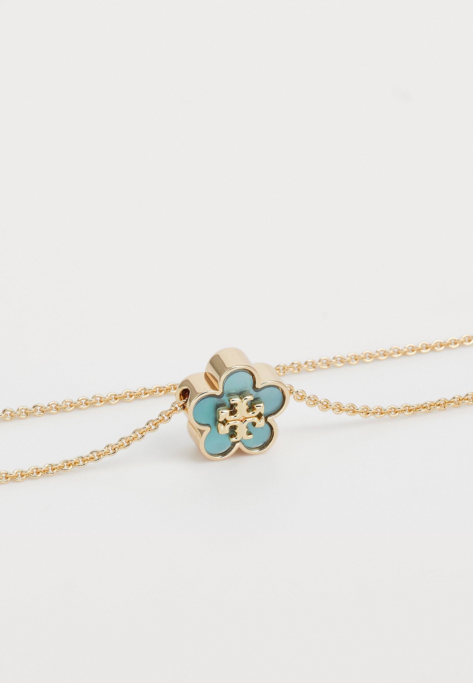 KIRA FLOWER PENDANT - Halskjede - gullfarget/blåTory Burch