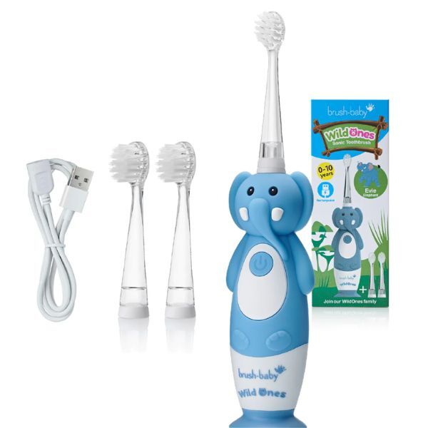 Brush Baby WildOnes™ Elefanten-Kinderzahnbürste (wiederaufladbar)