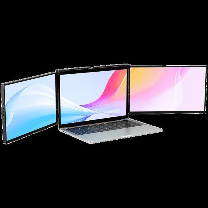 UPERFECT 14-inch draagbare monitor met dubbel scherm, Full HD 60Hz, 180° zwaartekrachtsensor, met miniHDMI en Type-C-interface.